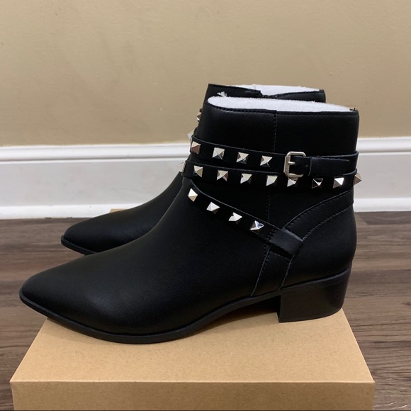 Steve Madden Black Besto Studded Ankle Booties Boots Size 9.5 - Picture 11 of 13